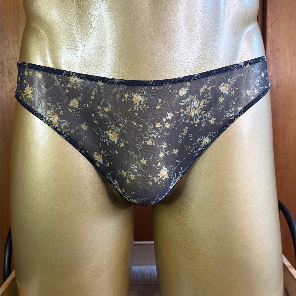 Sheer Floral Thong Large